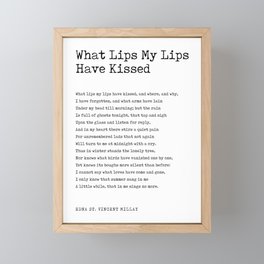 What Lips My Lips Have Kissed - Edna St. Vincent Millay Poem - Literature - Typewriter Print Framed Mini Art Print