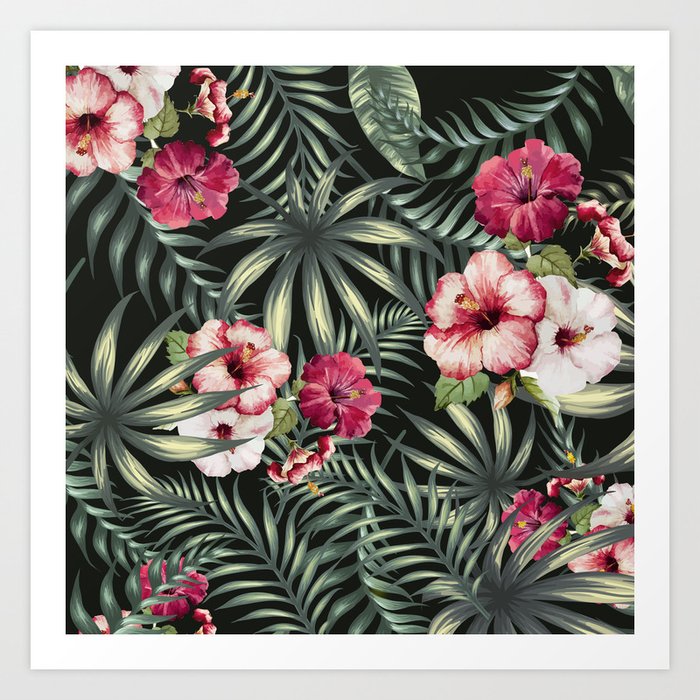 Tropical leave pattern 11.1 Art Print by SW Creation | Society6