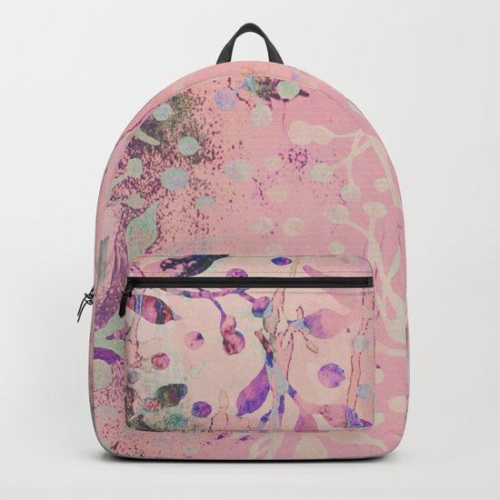 Soft Pink Pastel Floral Watercolor Pattern Backpack