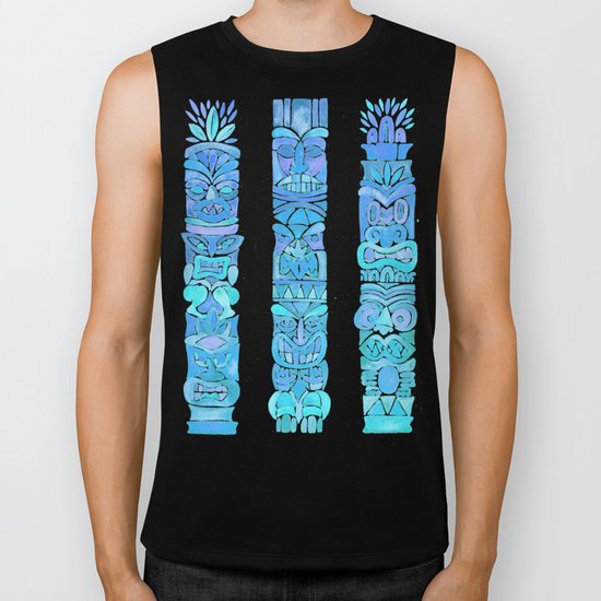 Tiki Totems – Turquoise Palette Biker Tank