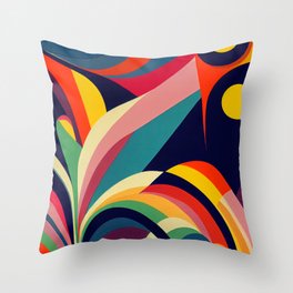 90s Colorful Abstract 5 Throw Pillow