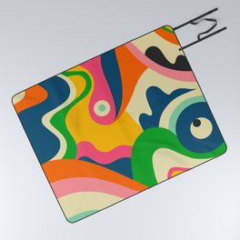 Colorful Mid Century Abstract  Picnic Blanket