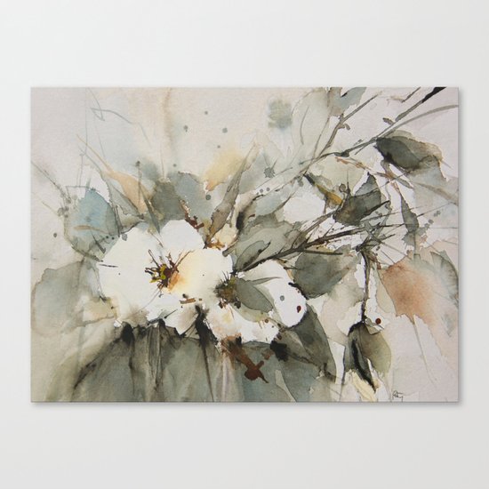 white roses Canvas Print