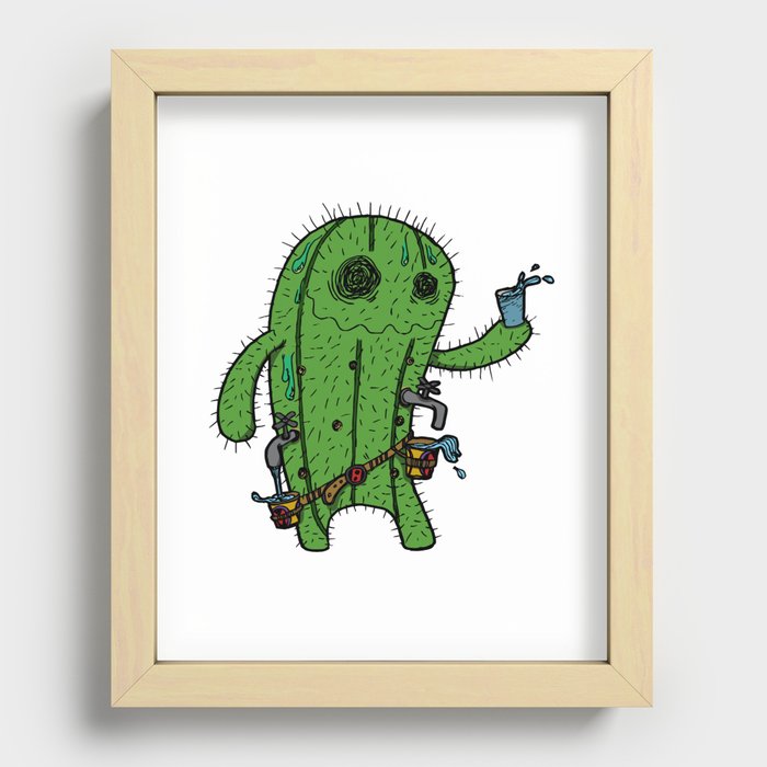 Thirsty Cactus Recessed Framed Print