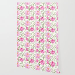 Pink Rose Retro Trendy Collection Wallpaper