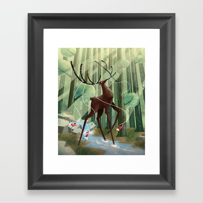 Giant deer Framed Art Print