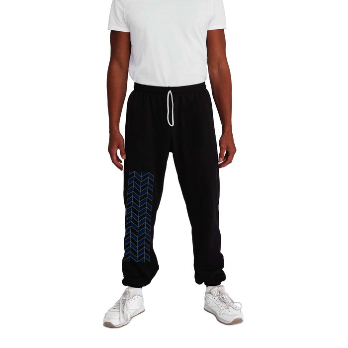 HERRINGBONE DESIGN (NAVY BLUE-WHITE) Sweatpants