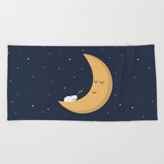 The Cat and the Moon Beach Towel