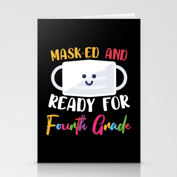 Masked And Ready For Fourth Grade Stationery Cards