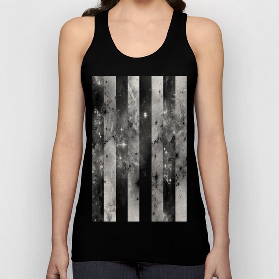 Stripes In Space - Black and white panel effect space scene Unisex Tank Top