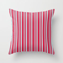 [ Thumbnail: Turquoise & Crimson Colored Stripes/Lines Pattern Throw Pillow ]