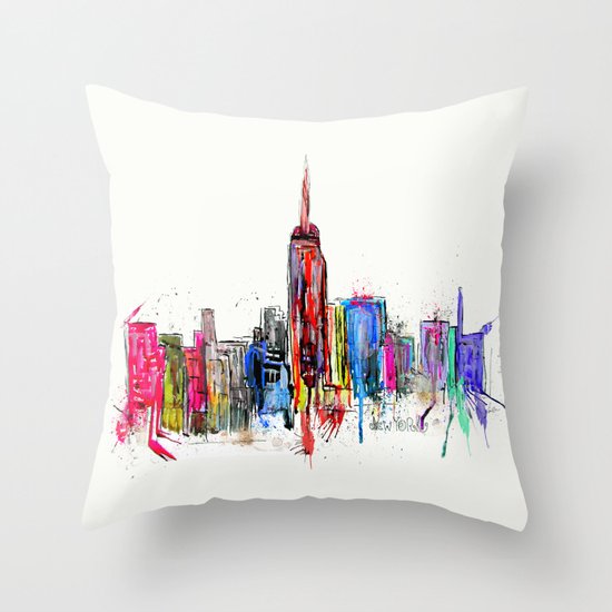 new york inked Throw Pillow