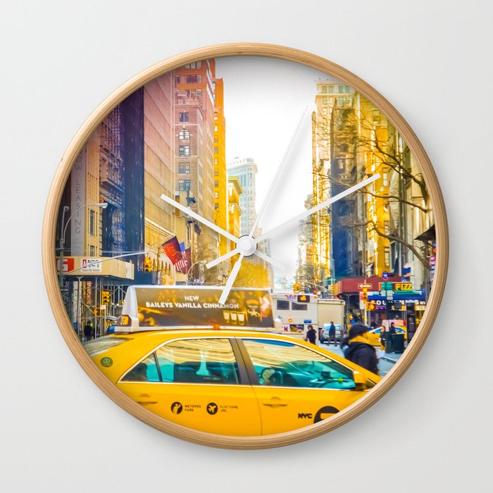 Colors of New York City Downtown Manhattan Wall Clock