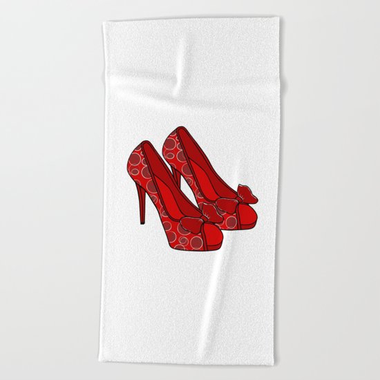 Red Shoes Beach Towel