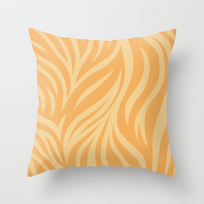 Zebra Skin Print - Yellow & Orange Throw Pillow