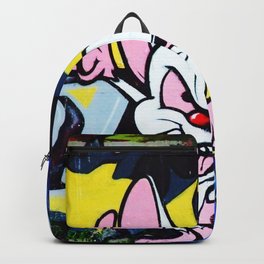 The Brain Graffiti Backpack | Punk, Nostalgia, White, Cartoon, Pink, Pinkyandthebrain, Mouse, Laboratory, Painting, Art 