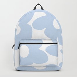 Large Baby Blue Retro Flowers White Background #decor #society6 #buyart Backpack | Nature, Graphic, Illustration, Retro, Homedecor, Curated, Summer, Floral, Fresh, Spring 