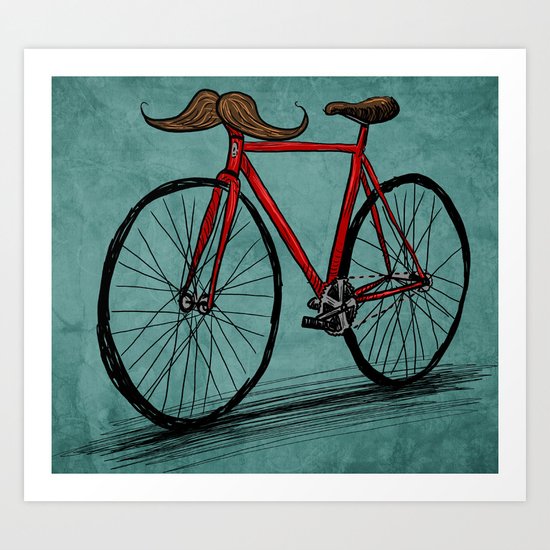 Baffi Bici Art Print