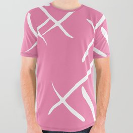 White cross marks on pink background All Over Graphic Tee