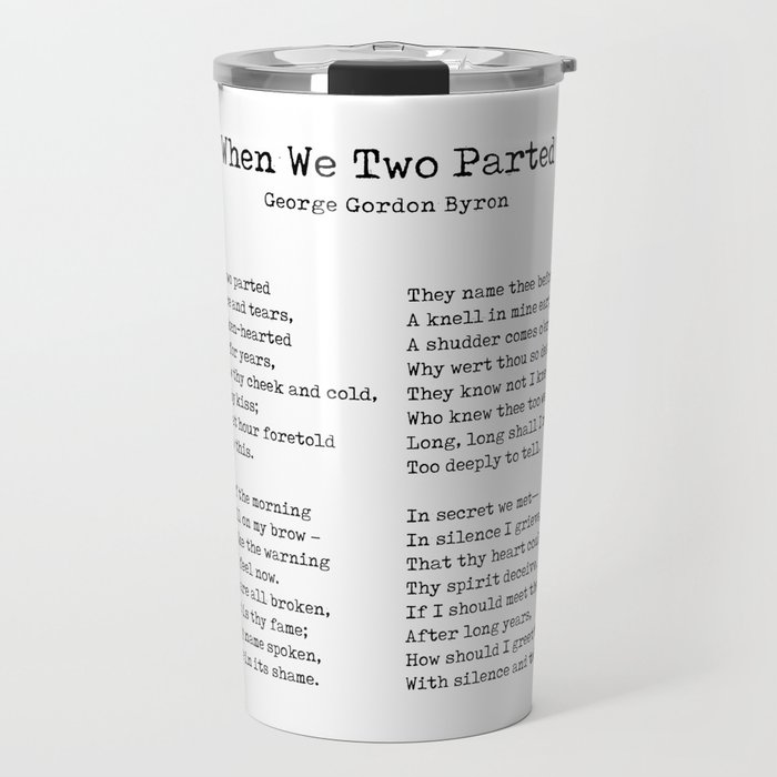 When We Two Parted - Poem by George Gordon Byron - Literary Print - Typewriter 2 Travel Mug