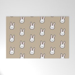 Cute Bunny Pattern (Tan) Welcome Mat