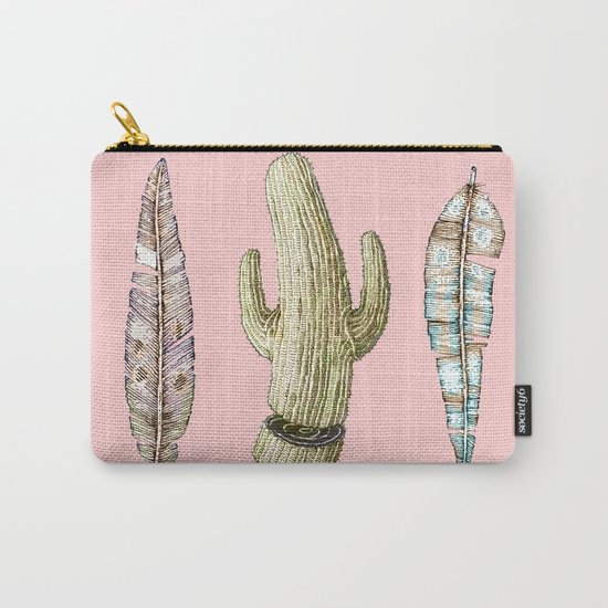 feathers and cactu Carry-All Pouch