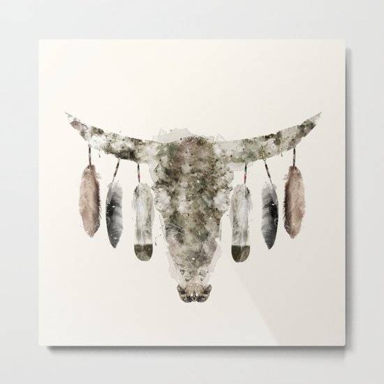 Cow Skull Metal Print