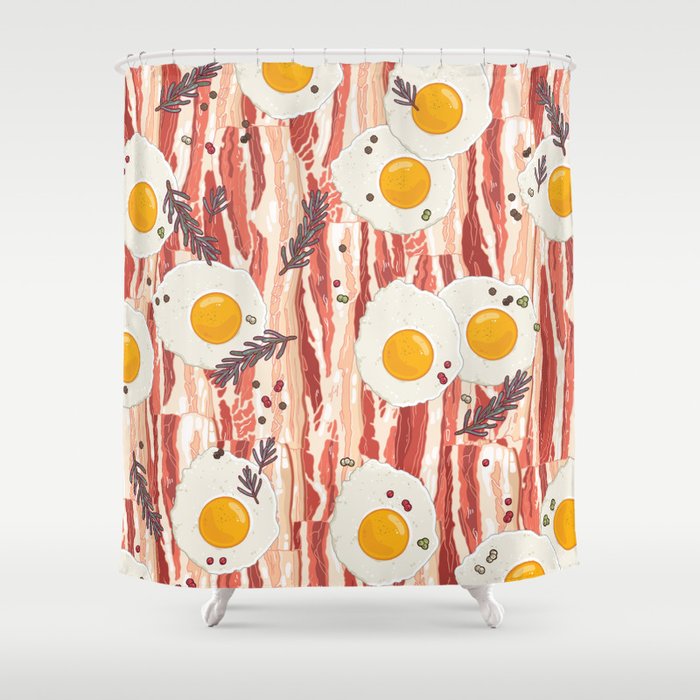 Bacon and eggs Shower Curtain