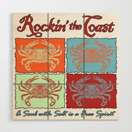 Rockin' the Coast Pastel Crabs Wood Wall Art