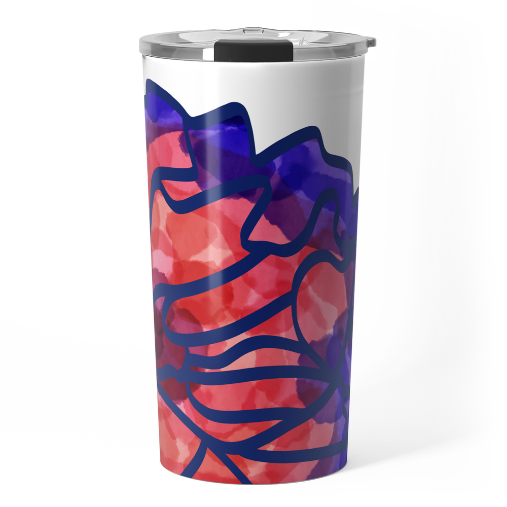 Watercolor Rose Travel Mug by makeitzoetic