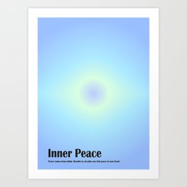 Inner Peace Retro Meditation Gradient Art Print