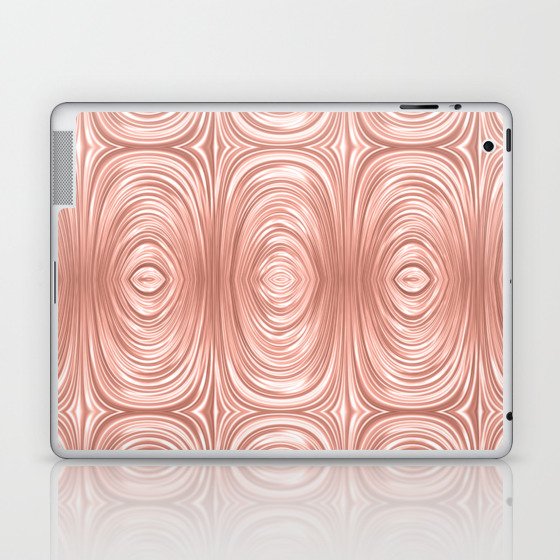 Glam Rose Gold Metallic Swirl Texture Laptop & iPad Skin