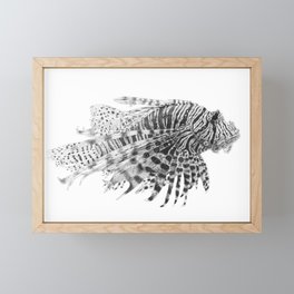 Lionfish Ink Stippling Framed Mini Art Print