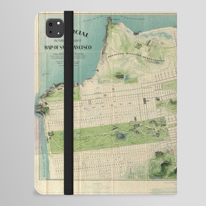 San Francisco Business Map 1904-Vintage Pictorial Map iPad Folio Case
