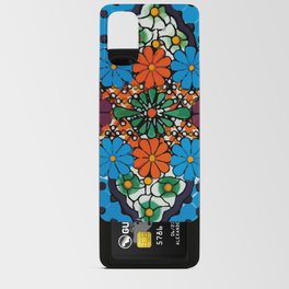 Rustic bouquet vibrant blue talavera tile baldosa Android Card Case