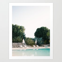 At the pool | Italy travel photography | Summer at the masseria | Ostuni Puglia Art Print