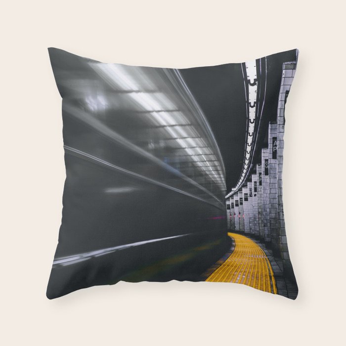 The Subway (Color) Throw Pillow by NoColorDesigns Society6