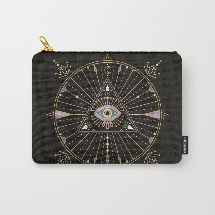 Evil Eye Mandala – Black Carry-All Pouch