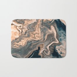 M A R B L E - copper & blue Badematte | Copper, Irislehnhardt, Pattern, Flow, Acrylic, Marble, Abstract, Melting, Furniture, Swirl 