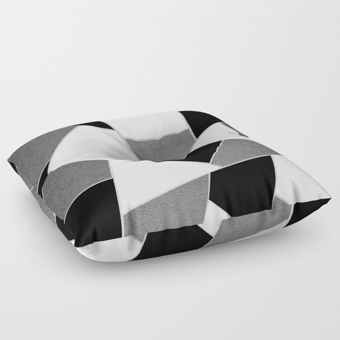 Gray Black White Geometric Glam #1 #geo #decor #art #society6 Floor Pillow