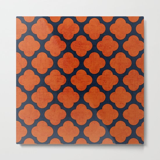 navy and orange clover Metal Print