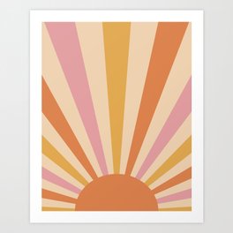 Retro Sun  Art Print