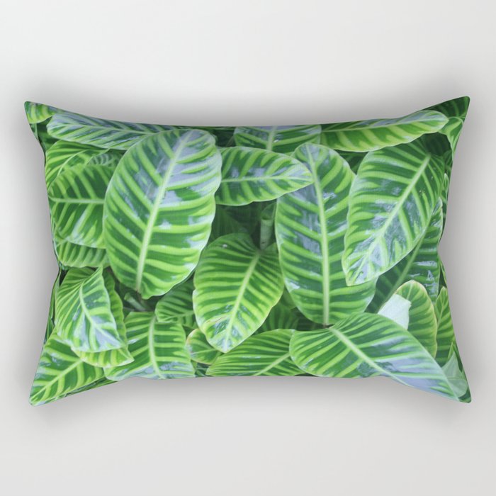 Green Leaves Rectangular Pillow