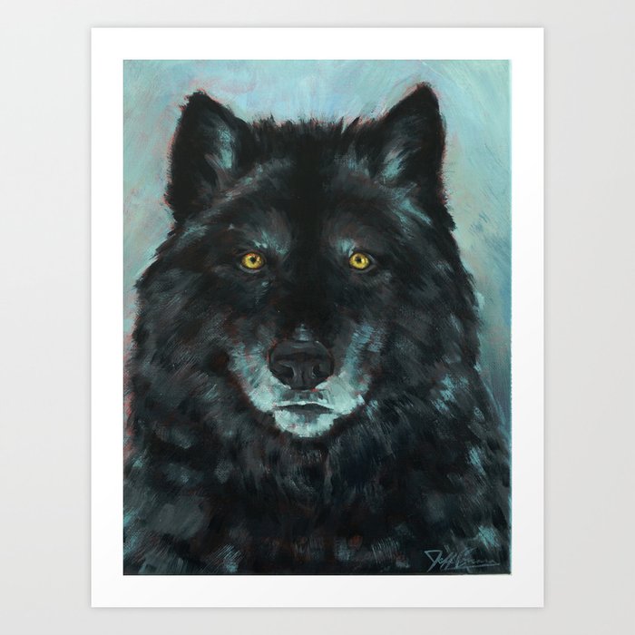 Black Wolf Art Print By Artbyjeffc Society6