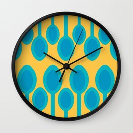 Blue spoons field Wall Clock