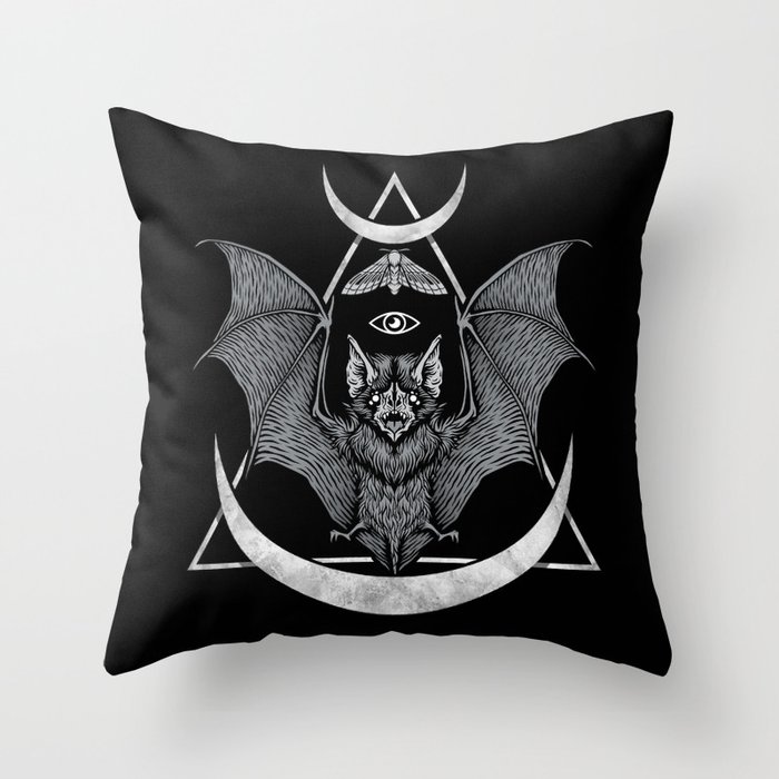 Occult Bat Throw Pillow