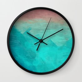 Sunset Over Lagoon Abstract Painting Wall Clock