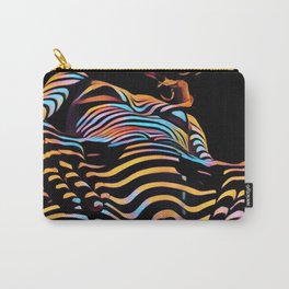 1731s-AK Striped Vulval Portrait Zebra Woman Power Pose by Chris Maher Carry-All Pouch | Painting, Graphic, Powerful, Chrismaher, Abstract, Vulval, Sensual, Digital, Erotic, Neuralnetwork 