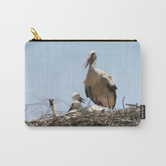 She Stork With Fledglings Photograph Carry-All Pouch