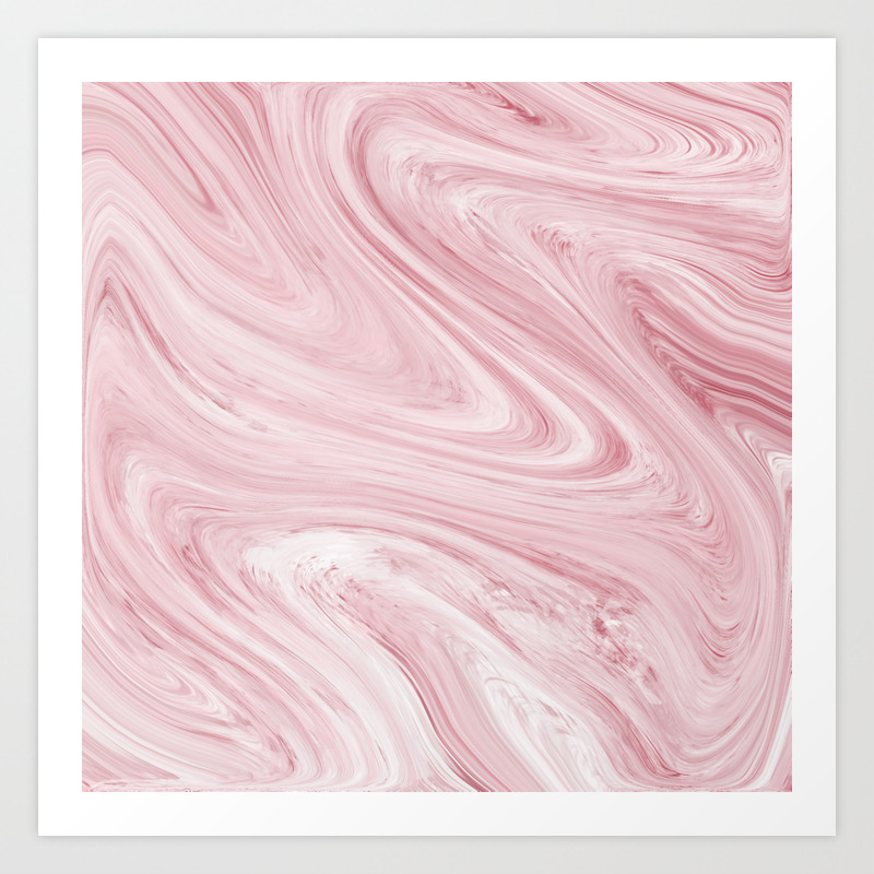 Soft Bubblegum Pink Marble Pattern Art Print By Dpartgallery